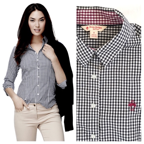 Brooks Brothers Tops - 💥Brooks Brothers Black & White Gingham Shirt